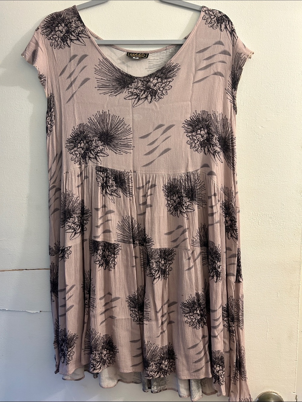 Kahulalea Light Pink Floral Tiered Midi Dress